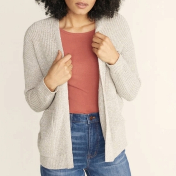 Marine Layer Grey Kelsey Open Knit Cardigan - Picture 2 of 13